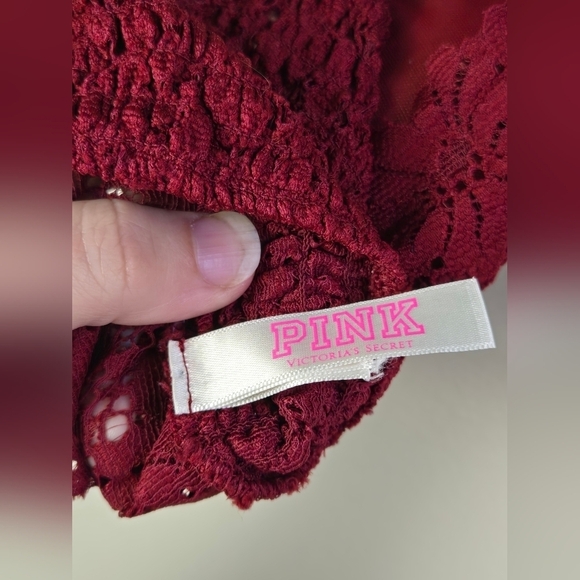 Women's Victoria's Secret PINK Lined Lace Strappy Back Bralette, Medium - Picture 3 of 3